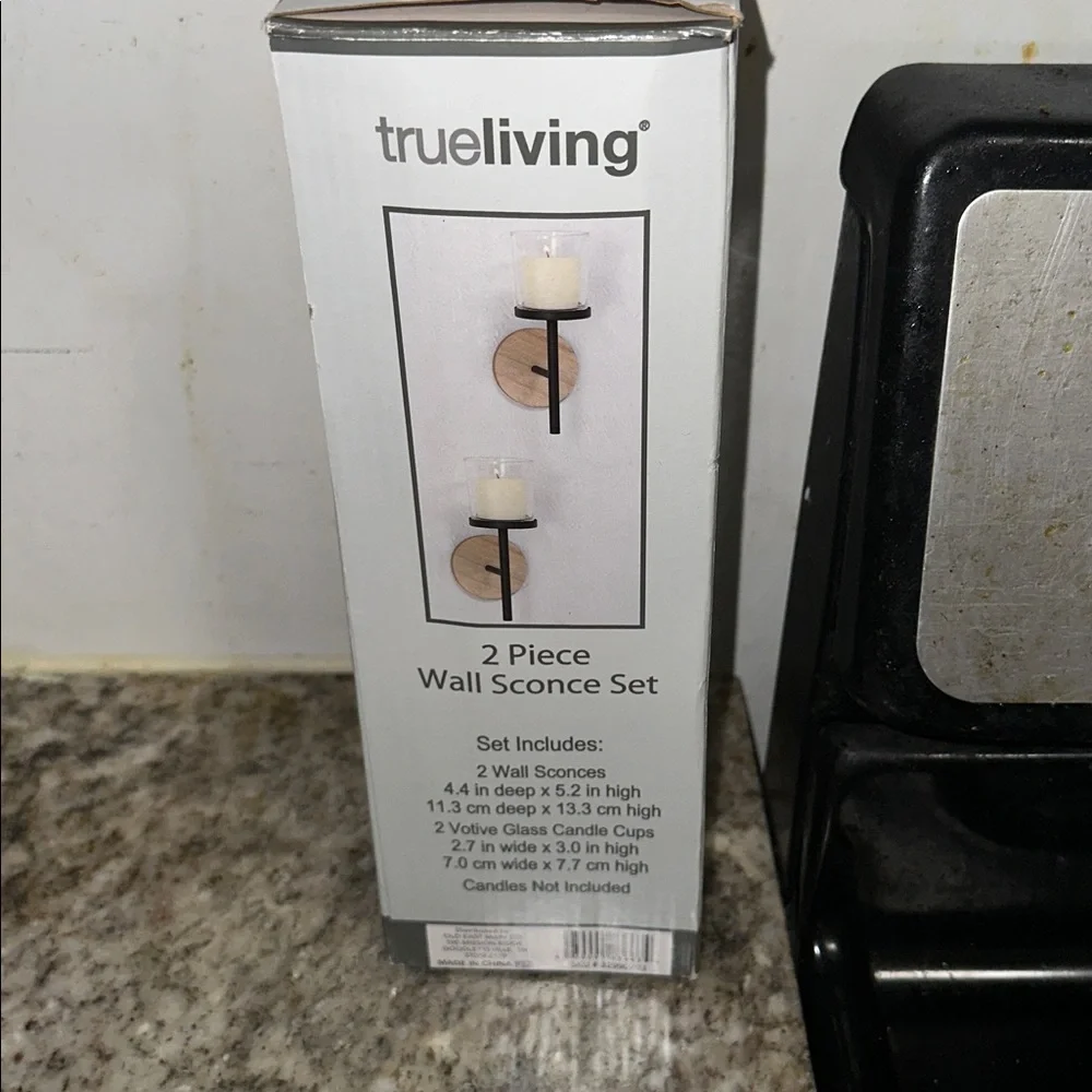 True Living Wall Sconce Set with Black and Brown Accents
